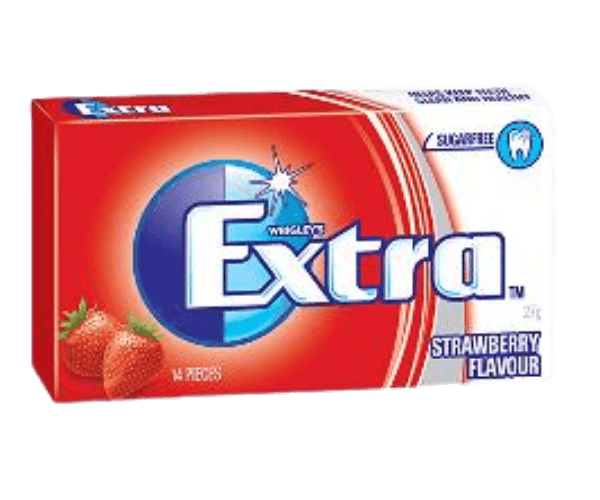 Wrigley’s Extra Strawberry Chewing Gum 27g (14 Pieces) – 24 Pack