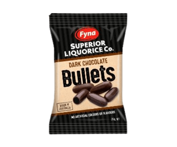 Fyna Superior Liquorice Co. Dark Chocolate Black Bullets